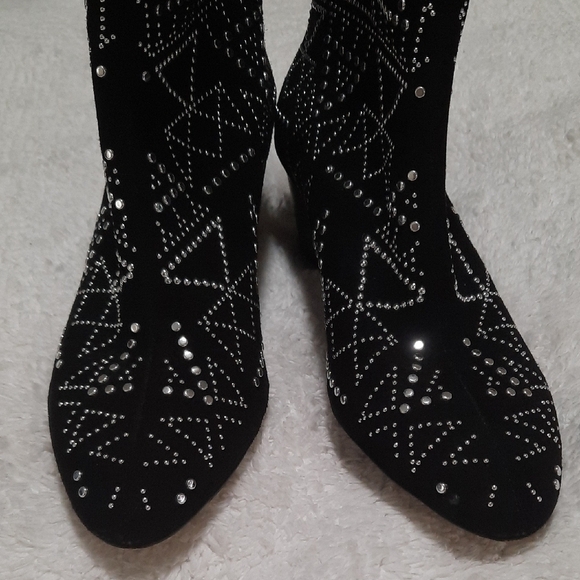 Rebecca Minkoff Black Studded Heeled Boots - Picture 9 of 10